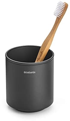 Brabantia - Porte-Brosse à Dents Mindset - Ne se Raye Pas - Facile à Nettoyer - Résistant à la Corrosion - Accessoire de Salle de Bain - Organisateur - Infinite Grey - 9,4 x 8,1 x 8,1 cm
