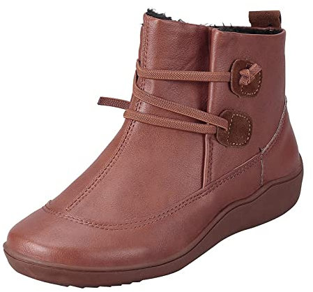 NOAGENJT Stivali Da Neve Pelo Scarpe con cerniera Stivali corti traspiranti alla moda Stivali da donna retrò da donna di colore piatto Stivaletti Zeppa