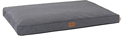 MSS e.K. Hundebett Home Mattress 100 x 75 cm L in Anthrazit Hundekorb mit abnehmbaren Velours-Bezug und weicher Polsterung waschbares Hundekissen 100 x 75 x 10 cm Hundematte Hundesofa Welpenbett