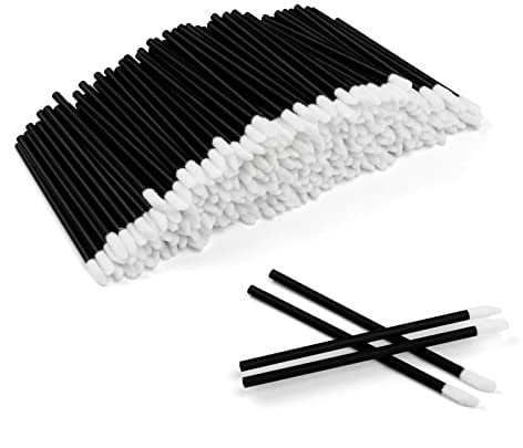 300PCS Disposable Lip Brush for Lipstick: Black Disposable Lip Wands - Disposable Makeup Brush Set - Lip Mask Applicator Brushes - Lip Gloss Concealer Brushes Application Tool