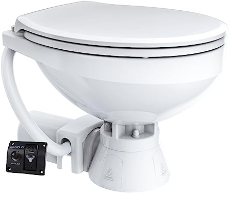 Seaflo LIGHTEU 12V elektrische Marinetoilette, manuelle selbstansaugende Toilette, Yacht-Spezialtoilette