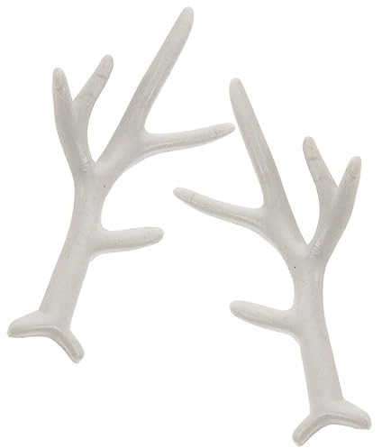 ibasenice 1 Paar Mini-hirschgeweih Zum Basteln Weihnachts-rentiergeweih Simulation Hirschgeweih Mini-geweih Aus Kunststoff Geweih Getrocknete Äste Weihnachten Kleines Geweih Weiß Plastik