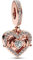 Lkwidi Charme Rose Gold Herz, Mum Dangle Charms-Anhänger 925 Sterling Silber Charm Bead Pendant für Europäische Armbänder und Halsketten