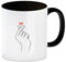 K-Pop Kaffeebecher in schwarz in Schwarz-Weiß mit Herzsymbol eine bunte Tasse für alle Korean-Pop Fans Kreativer Hand Becher Teenager Manga Kaffeetasse verschiedene Varianten