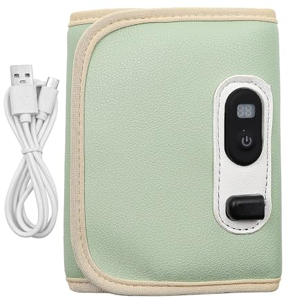 POFET Portable Milk Bottle Warmer USB Heating Bottle Warmer with LCD Display Milk Heat Keeper for Outdoor Car Travel
