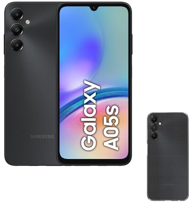 Samsung Galaxy A05s 64 GB con Funda - Móvil Android Libre, Smartphone con Cámara Frontal 13 MP, Carga Rápida, Negro, (Versión Española)