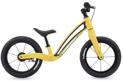 Hornit Airo 14 Kids' Balance Bike with Brake, Toddler to 4 Year Old, Lightweight, Yellow