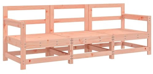 vidaXL Garten Lounge Set 3-TLG., Gartenmöbel Set mit Holzrahmen, Sitzgruppe für Garten Terrasse Balkon, Modular Sofa Garnitur Loungemöbel, Massivholz Douglasie