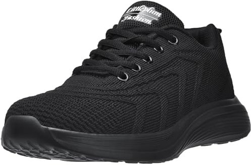 ELAPHURUS Damen Sneaker Atmungsaktiv Hallenturnschuhe Leicht Fitnessschuhe Walking Sportschuhe,Schwarz,38 EU
