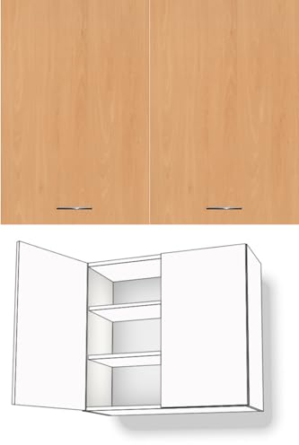 Premium-Ambiente SDA162 Hängeschrank 2-türig 2 Fachböden 72cm hoch Softclosing Montageschine inkl. FE (Breite 90cm, 22 Ellmau Buche)