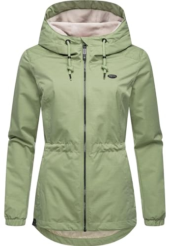 Ragwear wasserdichte Damen Übergangsjacke leichte kurze Funktionsjacke mit Kapuze Dankka Tech YOUMODO Dusty Green Gr. XXL
