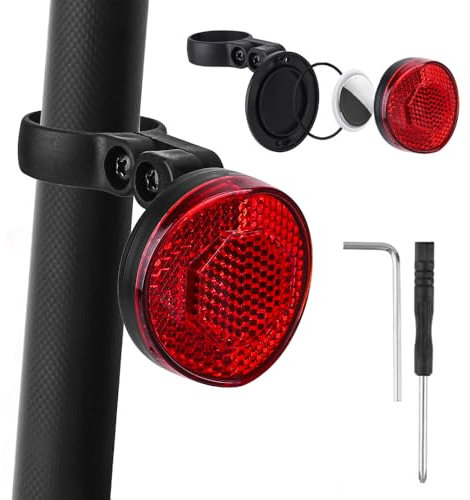 HIULLEN AirTag Fahrradhalterung, Reflektoren Fahrradhalterung für Airtag, Versteckt für Fahrrad Sattelpfosten 22.2mm 25.4mm 27.2mm 28.6mm 31.8mm, GPS Diebstahlschutz für Fahrradzubehör