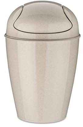 Koziol Schwingdeckeleimer Del XS, Mülleimer, Kunststoff, Recycled Desert Sand, 2 L, 1400121