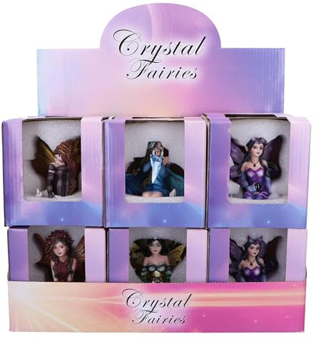 Nemesis Now Kristallfee (12 Stück) Figuren, Harz, 12 Feenfiguren mit 6 Feen-Designs, 12 Feenfiguren mit Kristallkugeln, gegossen aus feinstem Harz, fachmännisch handbemalt