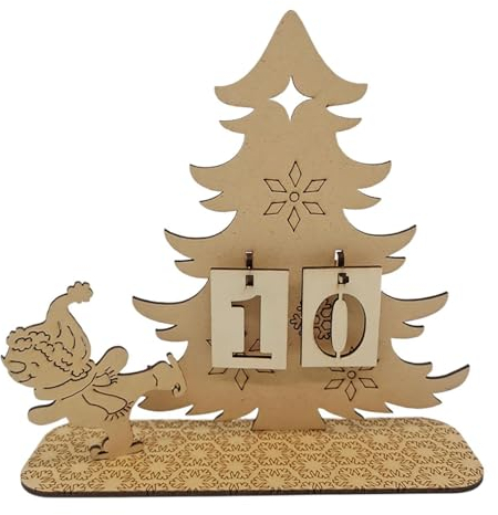 Weihnachts-Adventskalender aus Holz | Adventskalender 2023, dekorativer Countdown-Kalender, festlicher Adventskalender 2023, Weihnachtsschmuck für Jungen, Mädchen, Kinder