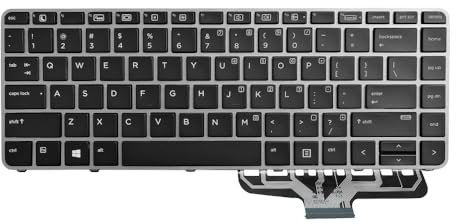 New Replacement Keyboard Compatible with HP Elitebook Folio 1040 G3 818252-001 844423-001 with Backlit with Silver Frame