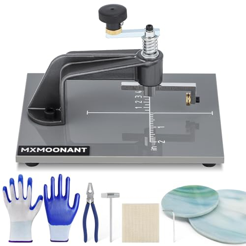 Mxmoonant Tagliavetro Taglierina a Foro Circolare, Diametro di taglio 2-10 cm, per Vetro Colorato, Vetro Normale, con Cuscinetto in Gomma Antiscivolo e Pinza per Vetro