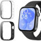 ZoRoll 2 pièces Coque Compatible avec Huawei Watch Fit 3 Étui de Protection avec Verre Trempé, Rigide Anti-Rayure PC Coque Compatible avec Huawei Watch Fit 3 - Transparent + Noir