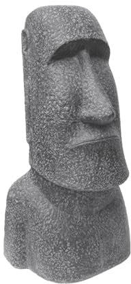 STADO® | Moai | Skulptur | Kunstharz | Grau | 37x26x78cm | Rapa NUI | Osterinsel | Gartenfinger | Statue | Figur | Deko | Kopf | Basalt-Optik