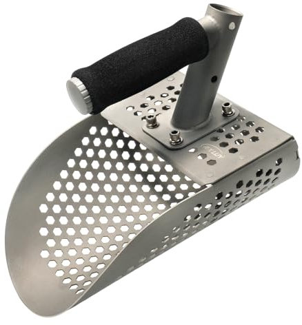 RXLUY Cuchara de arena de titanio para detección de metales, herramienta de pala ultraligera de tamizado rápido para encontrar tesoros, palas detectoras de metales resistentes, accesorios de playa
