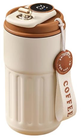 Botella Termo Taza de Café con Pantalla de Temperatura | 450ML | Botella Térmica para Bebidas al Vacío Acero Inoxidable 316 | Botella Termo para Agua | Ideal para Hogar, Oficina, Viajes, Deportes