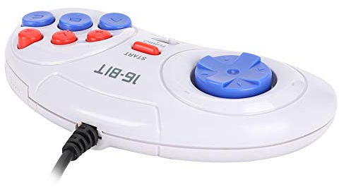 Fydun 16Bit 9-Pin -Handheld-Spielekonsole Ergonomischer Gaming-Controller Weiß für Professionelles Zubehör