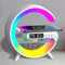 Wireless Charger Lamp Bluetooth Speaker Music Clock Alarm Key and App Control, 10 Light Color Modes, Alarm Clock for Bedroom, Living Room, Home and Office Alarm Clock with Wireless Charger