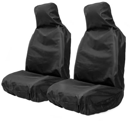 AUTO HIGH Waterproof Car Seat Covers - Heavy Duty Nylon Car Seat Protectors - Universal Black Auto Seat Cover - 2 x Fronts