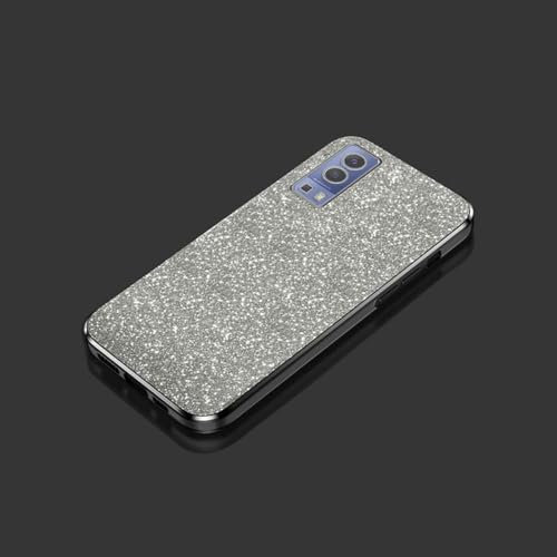 PAIXIKYZ Compatible avec Vivo Y72 5G/Vivo Y52 5G Coque Souple Transparente Électroplaquée en TPU + Papier à Paillettes