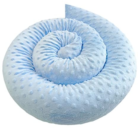 Bebeloo Bettschlange Bettkissen Seitenschläferkissen Nackenrolle Schlafkissen Kuschelschlange Stillkissen Zierkissen Zugluftstopper Body Pillow Minky Oeko-TEX (Hellblau, 210 cm)