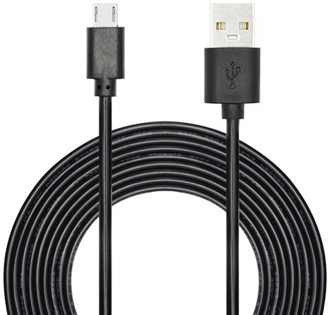 Riertostng Cable de alimentación micro USB para cámara de salpicadero de 11 pies, USB A macho a micro USB, cable de alimentación de 24 AWG para cámara de salpicadero, espejo retrovisor, cámara de