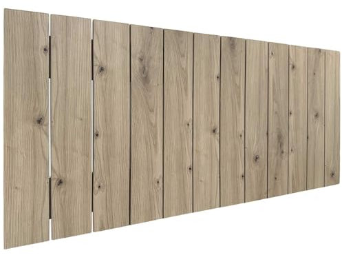 DHOME Recyceltes Holz Kopfteil MDF Paletten Stil Vertikale Palette Bed Pallets Beschläge inklusive (90cm, Eiche)