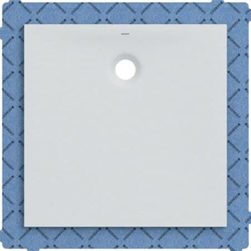 Geberit quadratische Duschwanne Olona 90x90 cm, Höhe 4 cm, Ablauf hinten mittig, weiß/matt, 550.901.00.1
