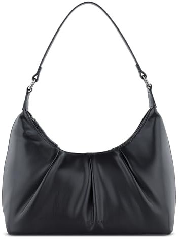 bugatti Mila kleine Schultertasche aus Kunstleder, Damen-Umhängetasche, schwarz