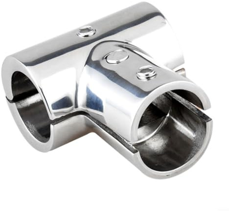 T Tube Fitting, 316 Stainless Steel Marine Handrail 90° Joint Connector Yacht Fasteners 22/25MM Boat Deck Hardware, T Tee Tube Pipe Connector