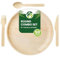 Eco Leaf 200pcs Disposable Palm Leaf Plates and Wooden Cutlery Set – 50 Large Round Plates, 50 Forks, 50 Knives, 50 Spoons – Eco-Friendly, Biodegradable, Perfect for Parties, Events, and Catering