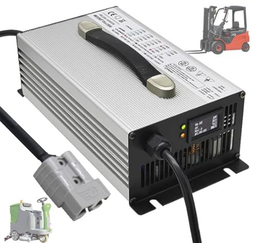 Chargeur de batterie pour chariot élévateur 48 V 25 A, chargeur de batterie plomb acide haute puissance 1 500 W avec connecteur Anderson 120 A 175 A pour batterie plomb acide pour chariot élévateur