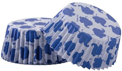 Dr. Oetker Elefanten-Backförmchen – 50 Stück, Muffin Förmchen aus FSC™ Mix Papier, Ø 5 x 3 cm, beschichtet, Für Muffins und Cupcakes, blau/weiß