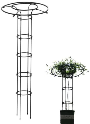 Garden Trellis For Climbing Plants Outdoor, Obelisk Round,Rustproof Coated, Vertical Umbrella Type,Tower Frame,Plant Climbing Support For Morning Glory,Clematis