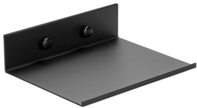 Z metnal Small Floating Shelves, Mini Gloss Metal Shelf for Collection Action Figures, 15cm Decor Disply Wall Shelf, Aluminum, Wall Mounted, Matt Black, 6 inch, 1 Pc