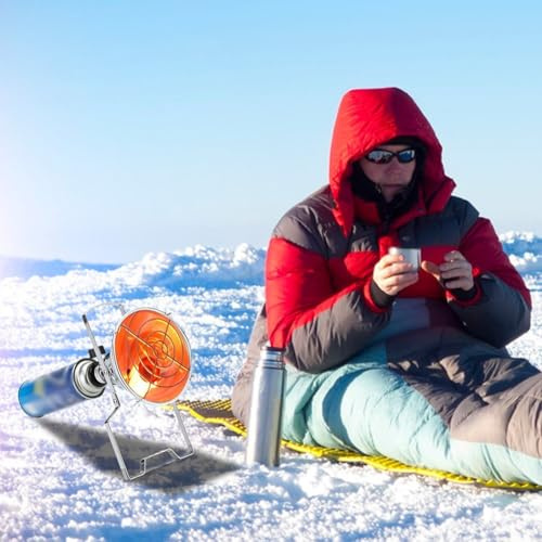 babominimer Stufa a gas portatile per esterni, 1,0 kW, in acciaio inox e ferro, compatibile con propano e butano, per riscaldamento tenda, viaggi, escursionismo, pesca e freddo W