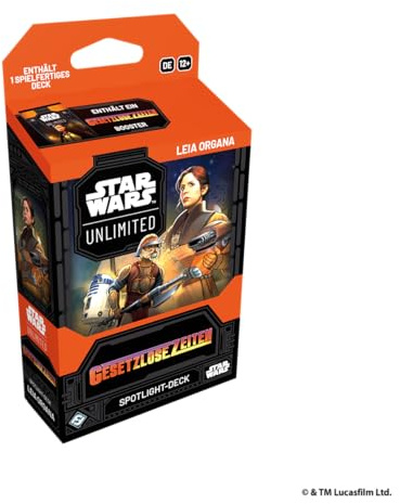 Asmodee, Star Wars: Unlimited Trading Card Game – Gesetzlose Zeiten | Spotlight Deck Leia Organa, Exklusive Karten, TCG für Kinder und Erwachsene, Alter 12+, 2+ Spieler, 20 Minuten, Deutsch