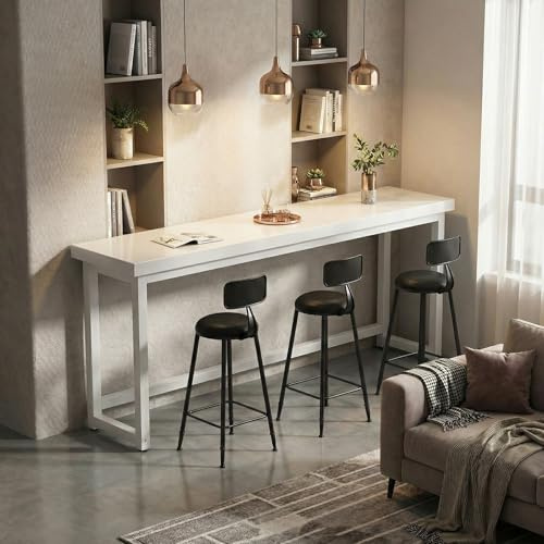 NOBBAT Barra De Desayuno para Cocina, Mesa De Bar, Mesa De Desayuno con Reposapiés Y Almohadillas Ajustables,42mm De Grosor para El Hogar, La Cocina, El Desayuno, El Comedor, El Pub