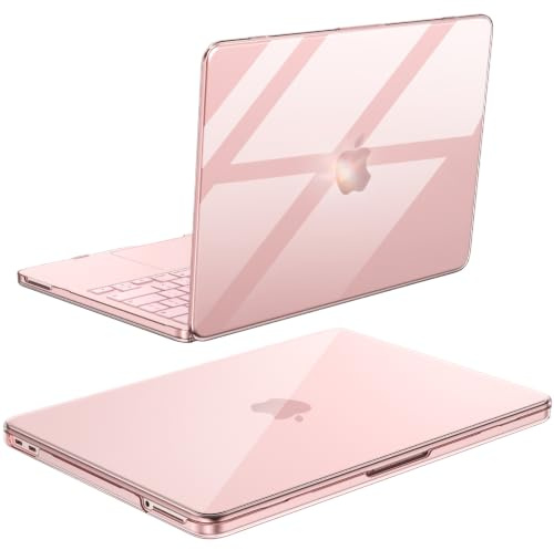 BlueSwan avec Coque MacBook Neo 13 Pouces 2026 (A3404, A18 Pro) Fine Légère | Transparent Anti-rayures Coque Rigide Compatible avec Mac Neo 13, Housse de Protection Cover, Cristal Rose poudré