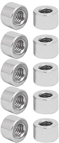 sourcing map Écrou Accouplement Couplage M3 Manchon Filet Rond Connecteur 304 Acier Inox 4.0mm Longueur Paquet de 10