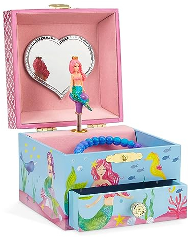 Jewelkeeper - Meerjungfrau Spieluhr Schmuckschatulle für Mädchen, Unterwasser Design mit Ausziehfach - Sobre las Olas Melodie