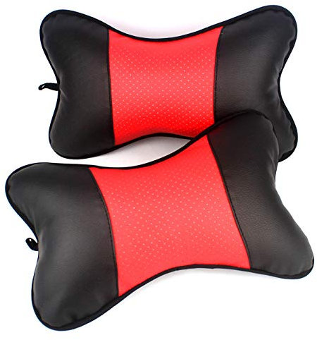 Em Home Kit de 2 Almohadas para Reposacabezas Asiento del Coche 24x17x8cm Negro (6019117)
