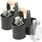 com-four® 6-teiliges Gewürzstreuer Set aus Glas - Salz und Pfeffer mit passender Halterung aus Metall (02 Stück - Mit Halterung)