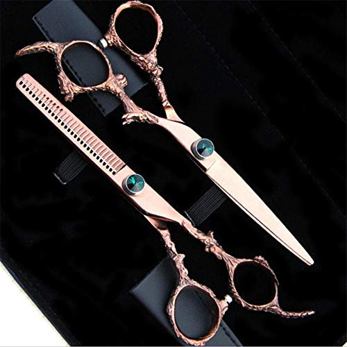 Hairdressing Scissors Rose Gold Hair Scissors Kit Hair Scissors Hair Cutting Professional Kit for Barber Stylist 6 inch