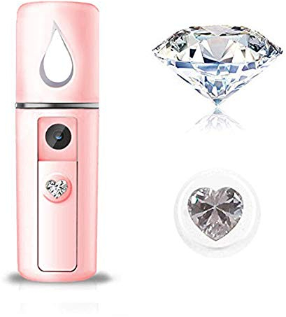 YDI Pulverizador Facial Nano, Mini Vaporizador de Vapor Portátil para Belleza Limpieza Facial Poros Agua SPA Hidratante - Rosado